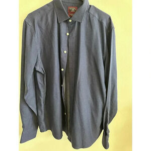 UNTUCKit blue navy  polka dot Casual Button-Down Shirt Size Large